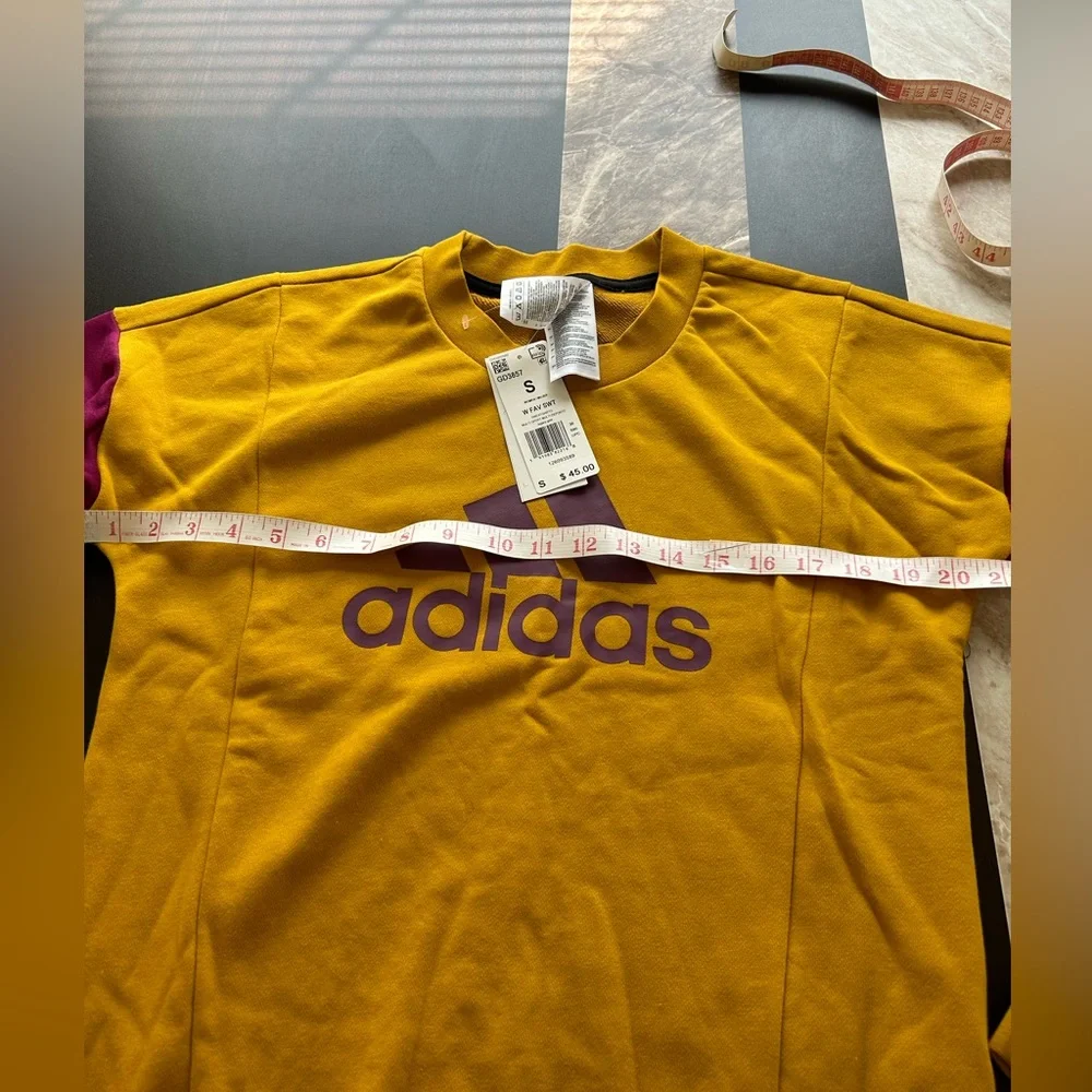 ADIDAS Sweatshirt. Size Small. NEW. Mustard Color - Picture 7 of 9